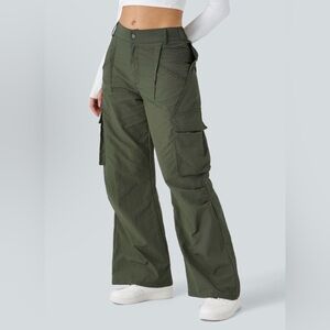 HALARA Olive Cargo Wide-Leg Pants